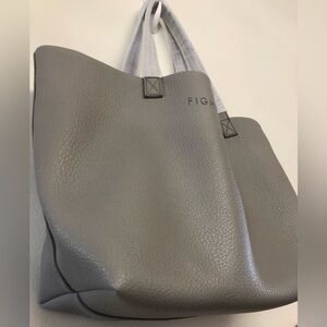 Fighting Eel's Vegan Leather Tote & Zipper Pouch. NEW